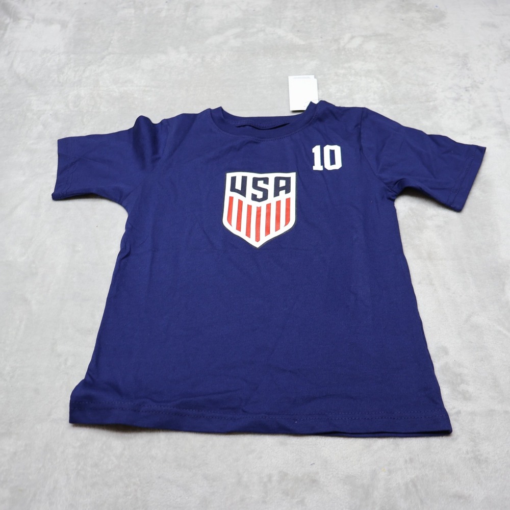 US Soccer Jersey Youth XS 4/5 Blue US Soccer Team #10 Pulisic Tee $$15 NEW